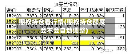 期权持仓看行情(期权持仓额度会不会自动调整)-第3张图片