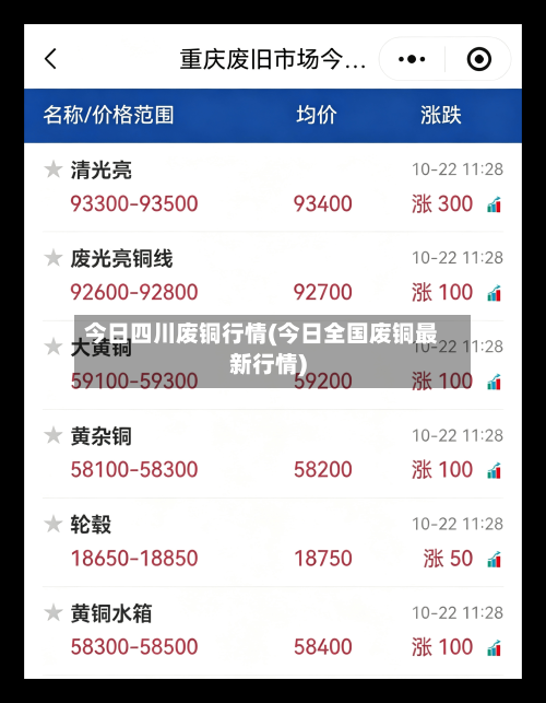 今日四川废铜行情(今日全国废铜最新行情)