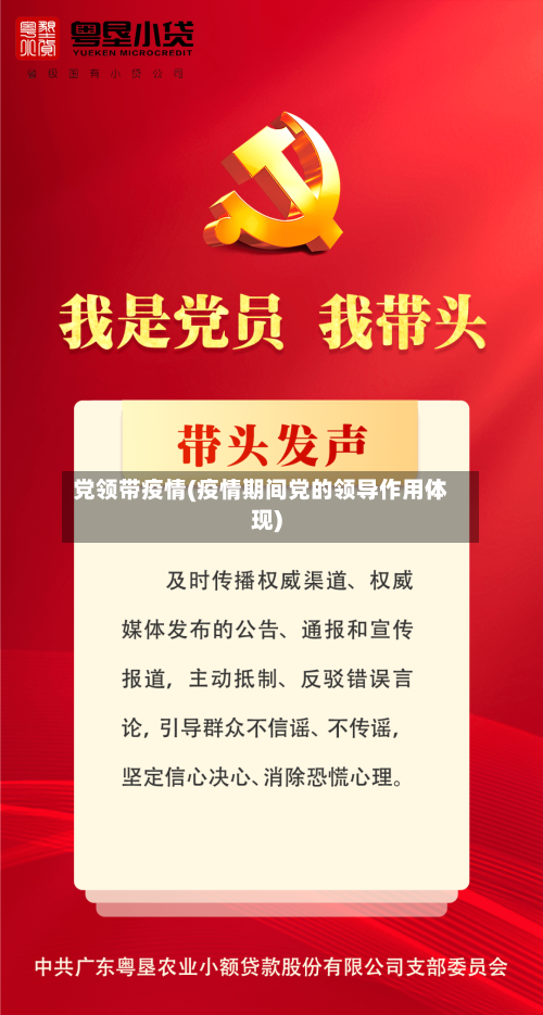 党领带疫情(疫情期间党的领导作用体现)