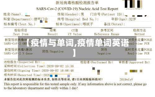 【疫情与单词,疫情单词英语】